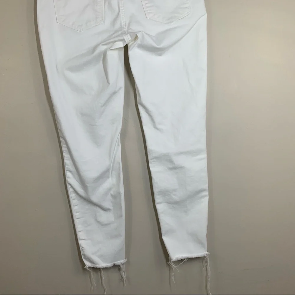Lucky Brand White Ava Skinny Mid rise Denim Ankle Raw Hem  Jeans-Size 12/31 - Picture 8 of 15